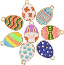 4 Enamel Charms Gold Easter Egg Jewelry Making Assorted Set Mixed Lot - £4.11 GBP