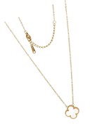 Clear Ant Lucky Clover Necklace for Women Girls 18K Gold for - £37.53 GBP
