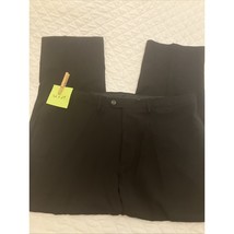Haggar Men’s E-CLO™ Stria Dress Pant Black Flat Front 42x29 Comfort Waist - $17.82