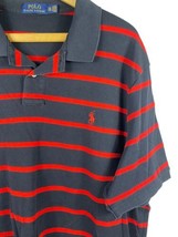 Ralph Lauren Polo Shirt XXL 2XL Mens Navy Blue Red Stripe Knit Preppy Co... - $27.80