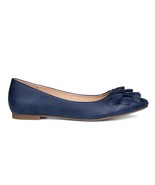 Journee Collection Womens 11 M Blue Judy Ruffle Slip On Flats NIB HN0 - $40.32 CAD