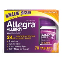 Allegra Adult 24HR Tablet (70 Ct, 180 mg), Allergy Relief.. - £55.38 GBP