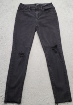 Judy Blue Jeans Womens Size 3/26 Black Denim Distressed Raw Hem Slim Fit Stretch - $23.05