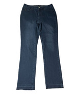 Belle Kim Gravel Womens Stretch Frayed Released Hem Dark Wash Jeans Size 6 - $22.76
