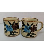 Vintage Capodimonte N Crown Mark HAND PAINTED STONEWARE Coffee Mugs Set ... - £13.23 GBP