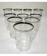 10 Glass Tumblers Macbeth Evans S Pattern/Stippled Rose Band Ice Tea Sil... - $1,422.47 MXN