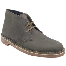 Clarks Men Chukka Boots Bushacre 2 Size US 7.5M Olive Green Oily Leather - £43.09 GBP