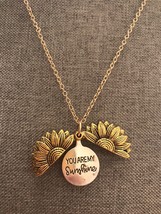 you are my sunshine sunflower necklace in gold - £10.07 GBP
