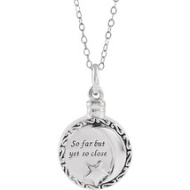 Sterling Silver Moon &amp; Star Ash Holder Necklace - £149.41 GBP