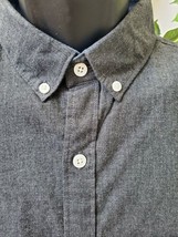 Express Men&#39;s Gray 100% Cotton Long Sleeve Collared Button Down Shirt Si... - £31.13 GBP