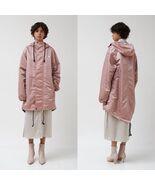 Acne Studios Women’s Osborne New Face Hooded Fishtail Parka Jacket M Dusty Pink - $148.45