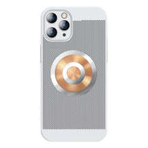 For iPhone 11 Pro Honeycomb Hole Copper Cooling Phone Case with Lens Film(Silver - £6.31 GBP