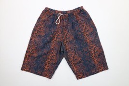 Vintage 90s Streetwear Mens XL Faded Abstract Paint Splatter Dad Shorts Cotton - £35.48 GBP
