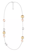 Alfani Tri-Tone Rippled Disk Station Necklace, 40 + 2 Extender - $20.00