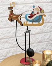 SANTAS SLEIGH KINETIC SCULPTURE CHRISTMAS HOLIDAYS DECORATION HANDCRAFTE... - $371.24