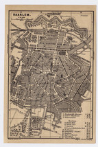 1900 Antique City Map Of Haarlem / Holland / Netherlands - £14.39 GBP