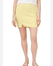 Riley &amp; Rae Women&#39;s Sia Yellow ribbed Pull-On Mini Skirt Front Slit XS NWT - £14.70 GBP