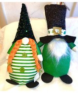 Shelf Sitters 2 Gnomes Him and Hers Sequins Green orange 14&quot; - $365.20 MXN