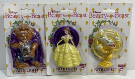 Lot of 3 Disney Nite Lights (Beauty and the Beast): Belle, the Beast, &amp; Lumière - £16.07 GBP