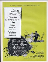 Heaven Knows Mr Allison 1957 ORIGINAL Vintage 9x12 Industry Ad Deborah Kerr - £19.75 GBP
