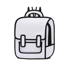 High Capacity 3D Printing Canvas Backpa2D Drawing Shoulder Bookbag Cute Student  - £39.23 GBP