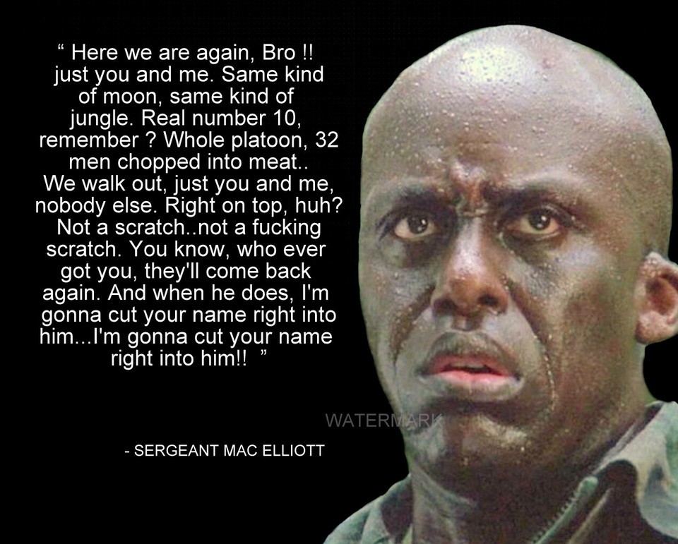 1987 PREDATOR MOVIE QUOTE SGT MAC ELLIOTT CUT YOUR NAME INTO HIM PHOTO A... - $8.90+