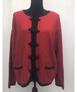 Classy Red Women&#39;s Tally-Ho Red Black Sweater Size L Large - $27.38 CAD