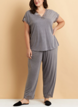 NATORI 2pc set  Heather Gray Zen Floral PJ  Women Plus size 2X - £75.98 GBP