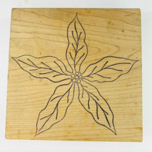 Magenta Canada Poinsettia Christmas Flower Holiday Vintage Rubber Stamp Mounted - £19.65 GBP