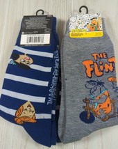 The Flintstones men women 2 pair socks blue gray size 6-12 Wilma Barney ... - $12.86