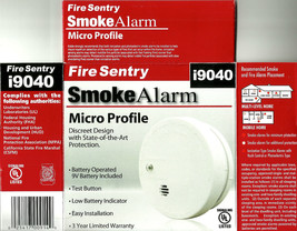 Micro Profile small SMOKE DETECTOR Alarm Sensor w 9 volt FIRE SENTRY Kid... - $22.62