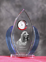 Redbone coonhound-   crystal clock in the shape of a wings with the image of a p - £53.07 GBP