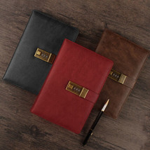 360 Pages PU Leather Vintage Journal A5 Lock Notebook Lined Paper Writing Diary - £26.08 GBP