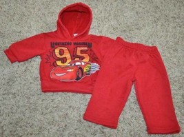 Boys Hoodie &amp; Pants Set 2 Pc Disney Cars Red Long Sleeve-size 12 months - £9.55 GBP