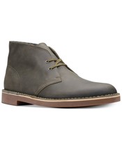 Clarks Men&#39;s Olive Leather Bushacre 2 Aubergine Chukka Boots, Olive, 8 - £59.13 GBP