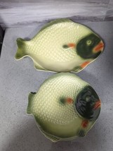 Vintage Koi Fish Shaped Plates And Serving Platter  Ceramic Japan - $58.41