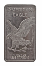1 TROY OUNCE OZ .999 Pure TITANIUM Metal Liberty Eagle Bars INGOT Silver... - $13.83
