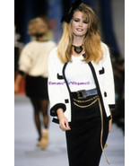 Collector~Chanel 1992 Runway Wide Black Leather/Gold Medallions/Chain Be... - £3,187.99 GBP