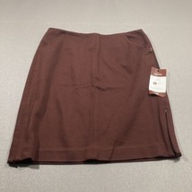 Cabi Boss Skirt 10 Current Brown Knit Pencil Mini Stretch Zipper Details #3582 - £21.36 GBP
