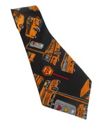 Vintage School Bus School Academic Teacher Bus Driver black tie necktie #2 - $19.99