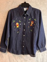 Disney Store Winnie The Pooh Tigger Embroidered Holiday Button Up Shirt ... - £19.65 GBP