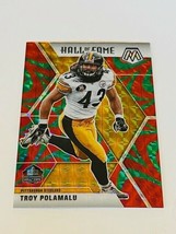 Troy Polamalu sp insert card 2020 Panini Mosaic green yellow red swirl Steelers - £11.83 GBP