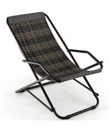 Outdoor Patio PE Wicker Rocking Chair with Armrests and Metal Frame-Gray... - $2,215.05 MXN