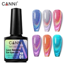 CANNI Laser Rainbow Sparkling Auroras Magnetic Holographic Gel Nail Poli... - £6.31 GBP