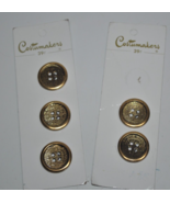 Vintage Buttons Costumakers Carded Gold Toned Round 5 Buttons - 2 Cards ... - $9.89