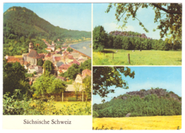 Vtg Postcard-Sachsische Schweiz-Konigstein-Kurort Gohrisch-4x6 Chrome-GER1 - £4.61 GBP