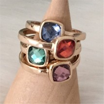  new fashion women korean style fashion rings gold color alloy 4 color ring set wedding thumb200