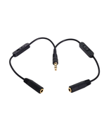 Chenyang CY Black 3.5Mm Stereo Male to Double 3.5Mm Female Audio Headpho... - £10.18 GBP