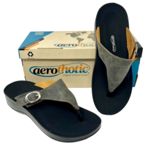 NIB AeroThotic Gray Flip Flops Women&#39;s Size 7 - £22.64 GBP