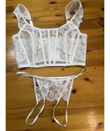 Victoria’s Secret dream angels White Lace Lingerie corset bra thong Set ... - $32.96